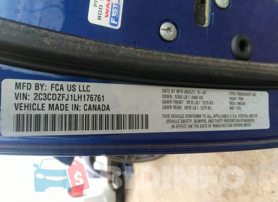 2C3CDZFJ1LH176761 Photo# 9