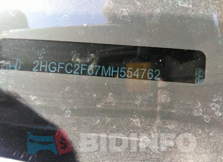 2HGFC2F67MH554762 Photo# 9