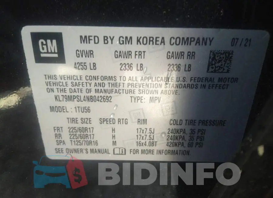 KL79MPSL4NB042692 Photo# 9