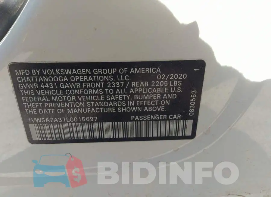 1VWSA7A37LC015697 Photo# 9