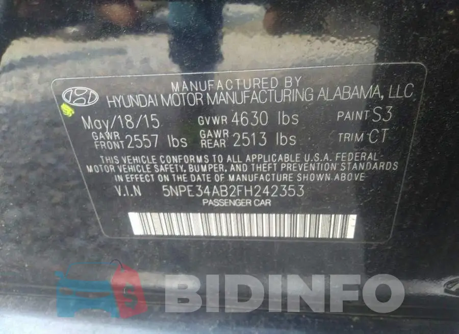 5NPE34AB2FH242353 Photo# 9