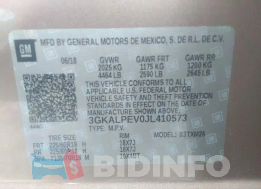 3GKALPEV0JL410573 Photo# 9