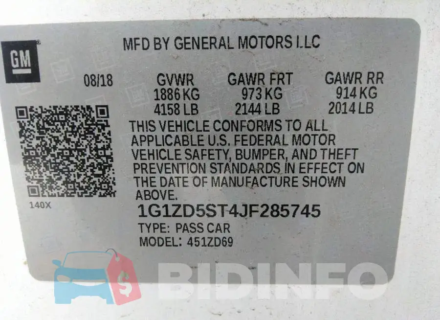 1G1ZD5ST4JF285745 Photo# 9
