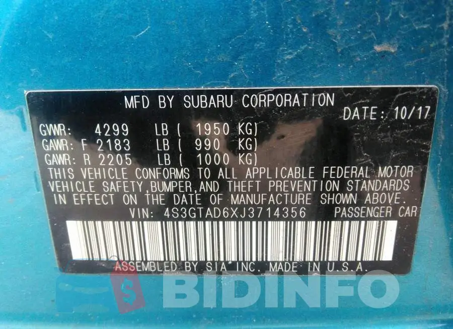 4S3GTAD6XJ3714356 Photo# 9