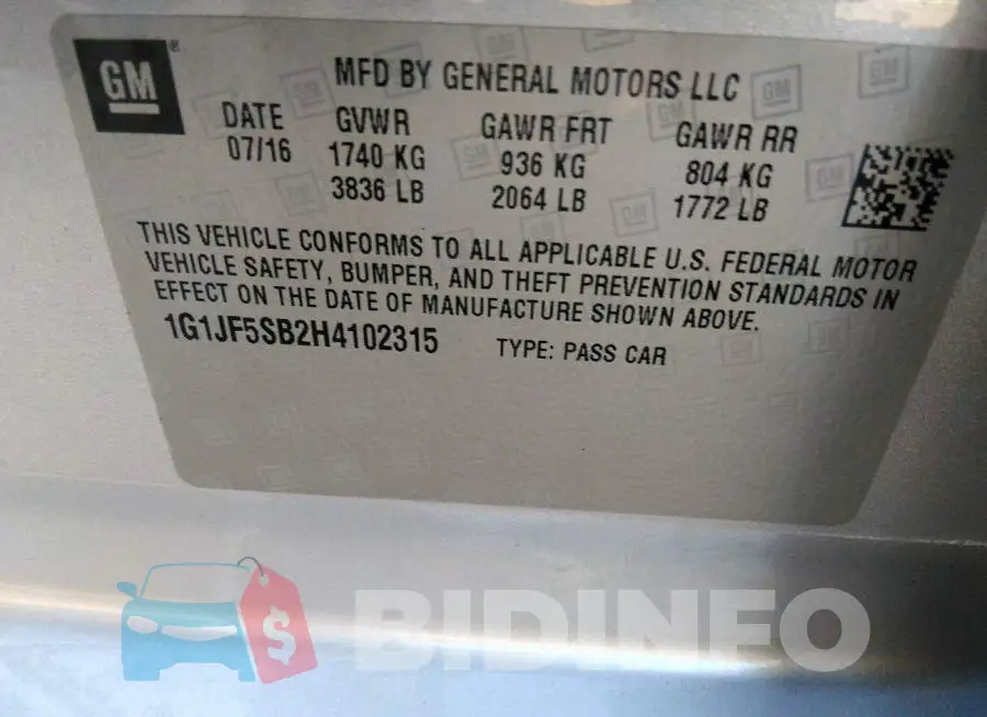 1G1JF5SB2H4102315 Photo# 9