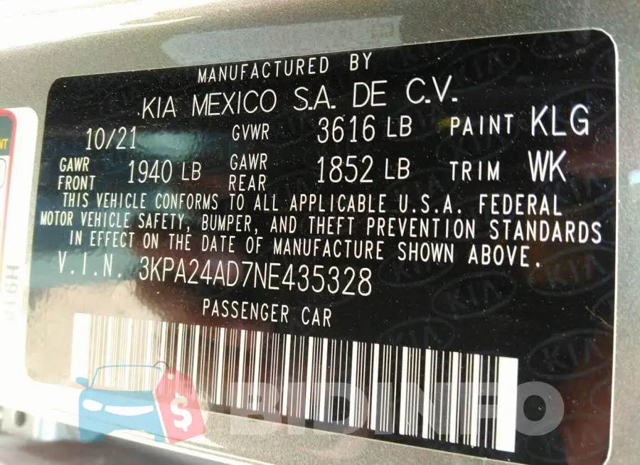 3KPA24AD7NE435328 Photo# 9