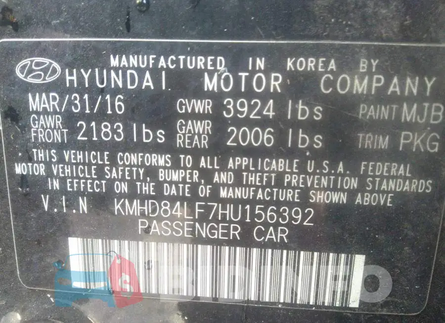 KMHD84LF7HU156392 Photo# 9