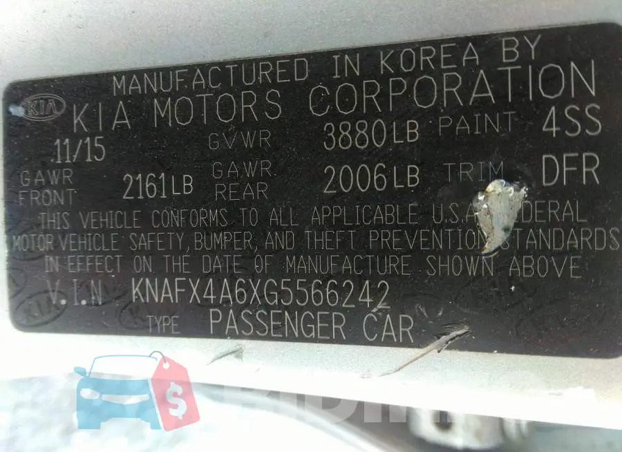 KNAFX4A6XG5566242 Photo# 9