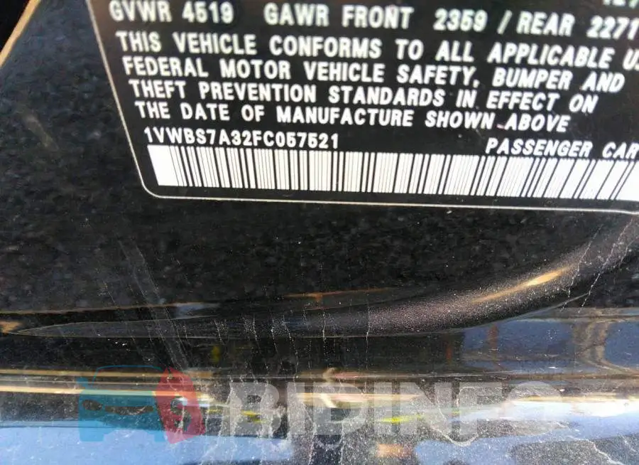 1VWBS7A32FC057521 Photo# 9