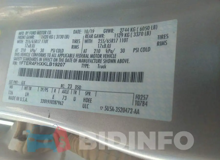 1FTER4FHXKLB19207 Photo# 9