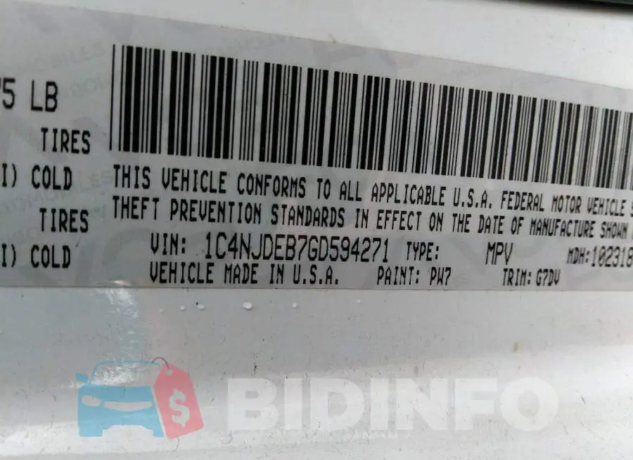 1C4NJDEB7GD594271 Photo# 9