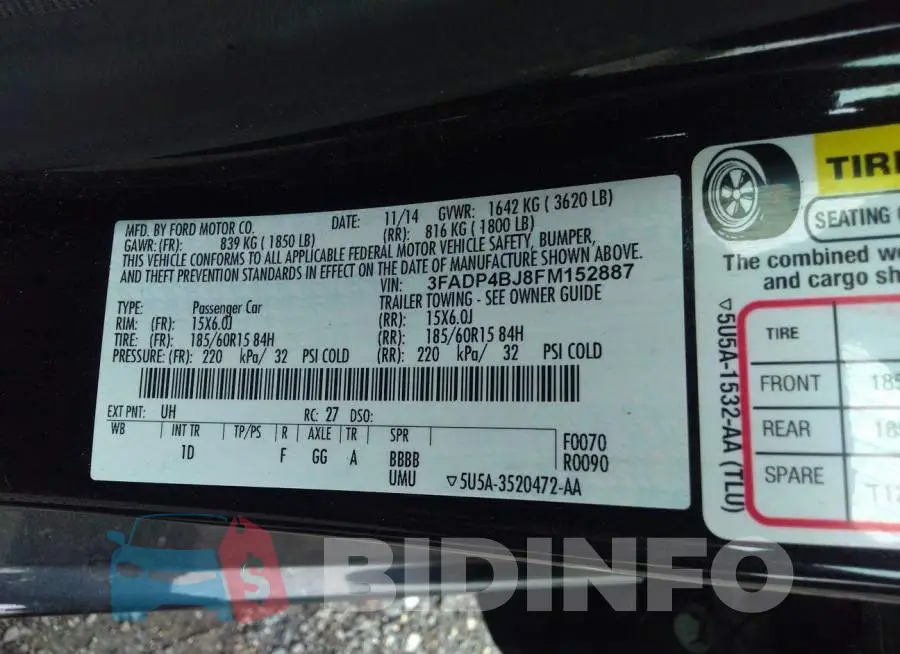 3FADP4BJ8FM152887 Photo# 9
