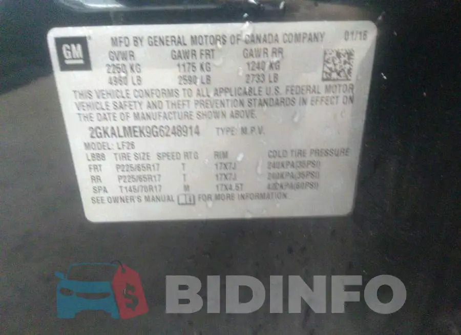 2GKALMEK9G6248914 Photo# 9