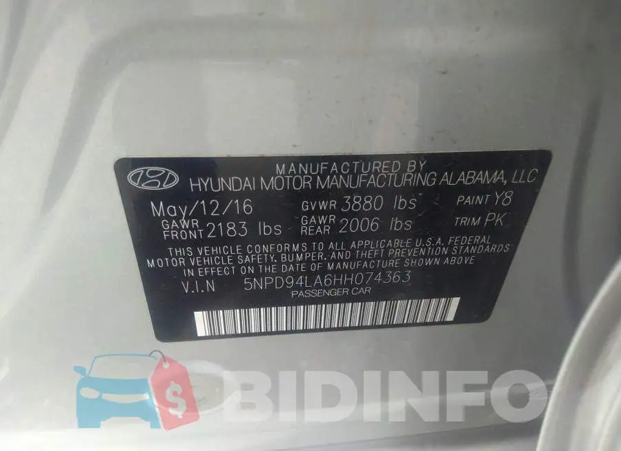 5NPD94LA6HH074363 Photo# 9