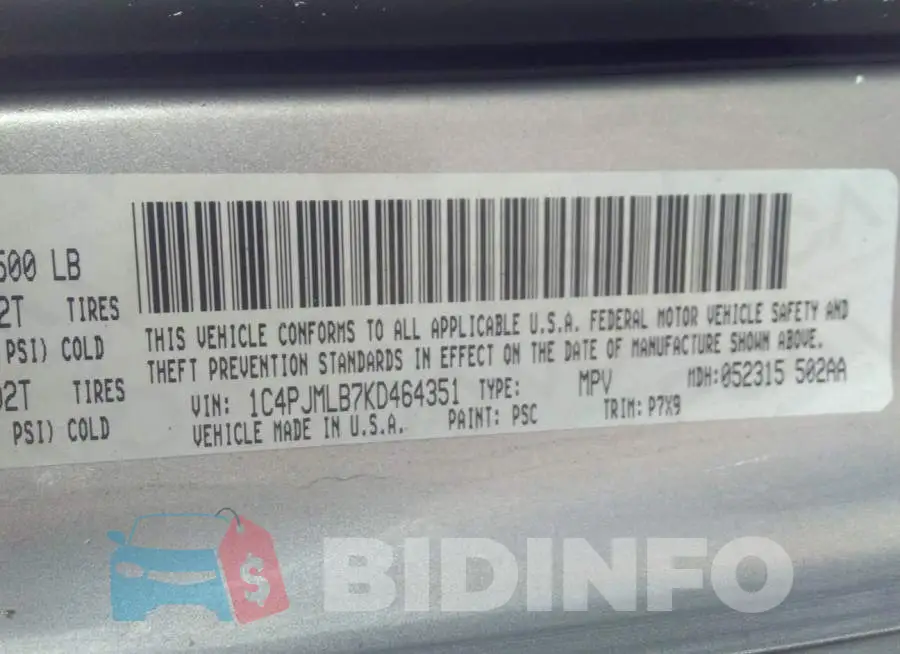 1C4PJMLB7KD464351 Photo# 9