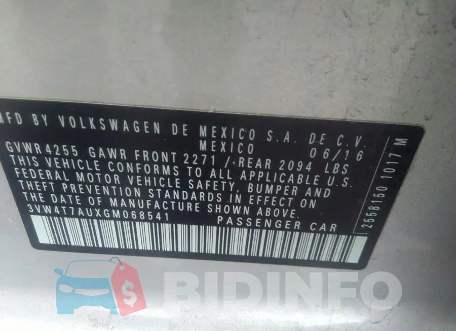 3VW4T7AUXGM068541 Photo# 9