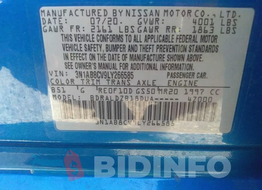 3N1AB8CV9LY266585 Photo# 9