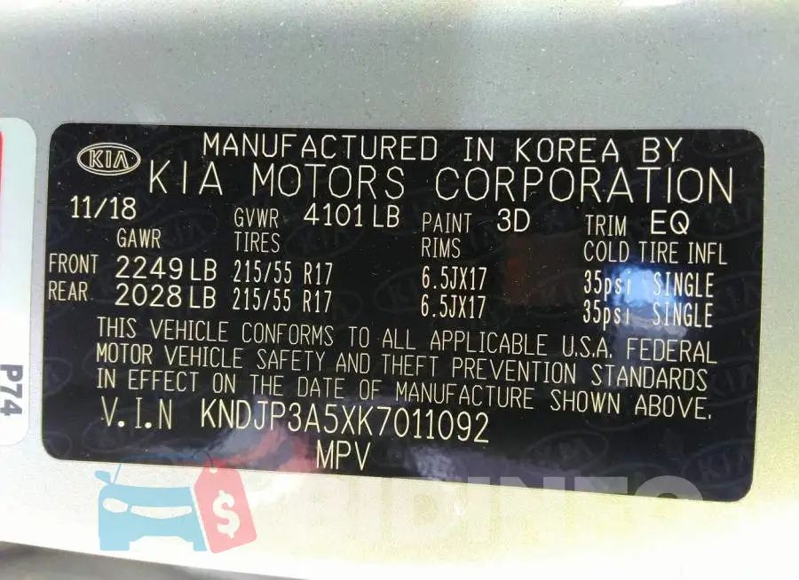 KNDJP3A5XK7011092 Photo# 9