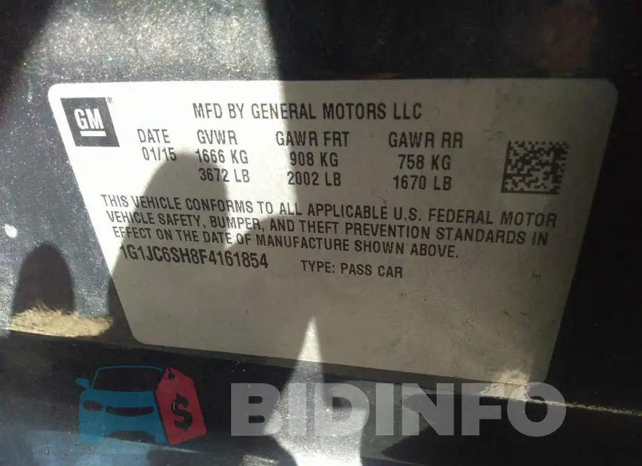 1G1JC6SH8F4161854 Photo# 9