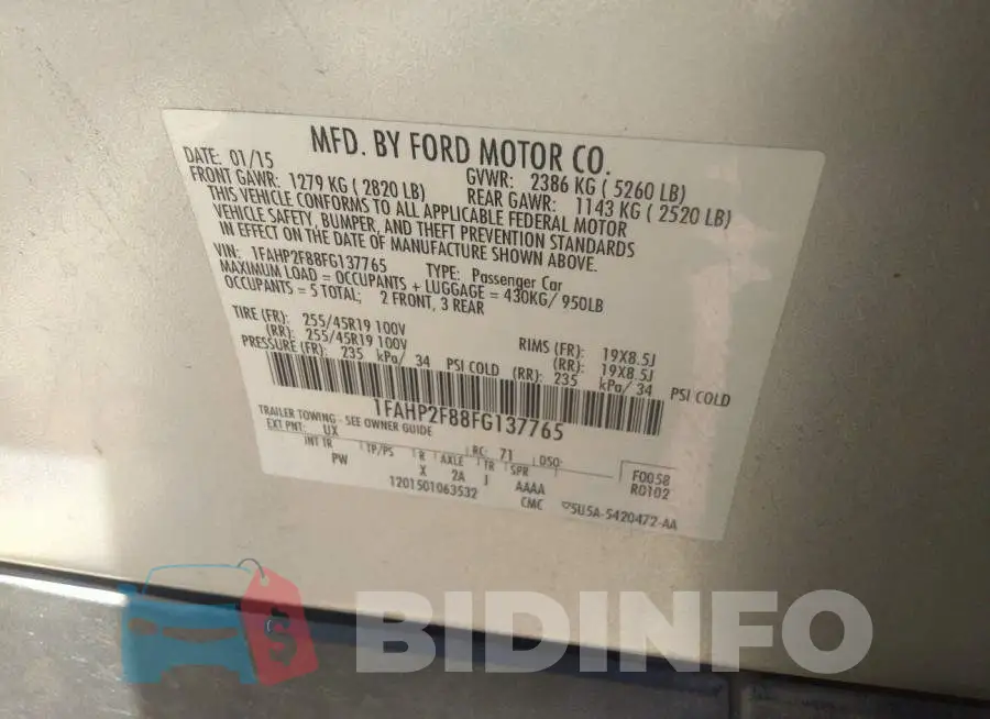1FAHP2F88FG137765 Photo# 9
