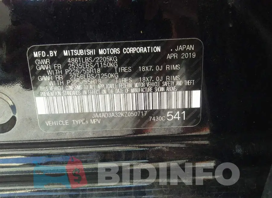 JA4AD3A32KZ050717 Photo# 9