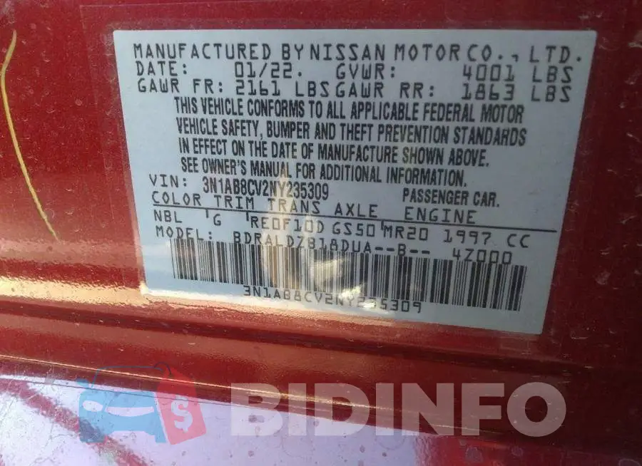 3N1AB8CV2NY235309 Photo# 9