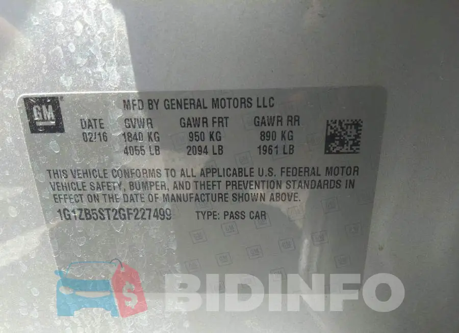 1G1ZB5ST2GF227499 Photo# 9