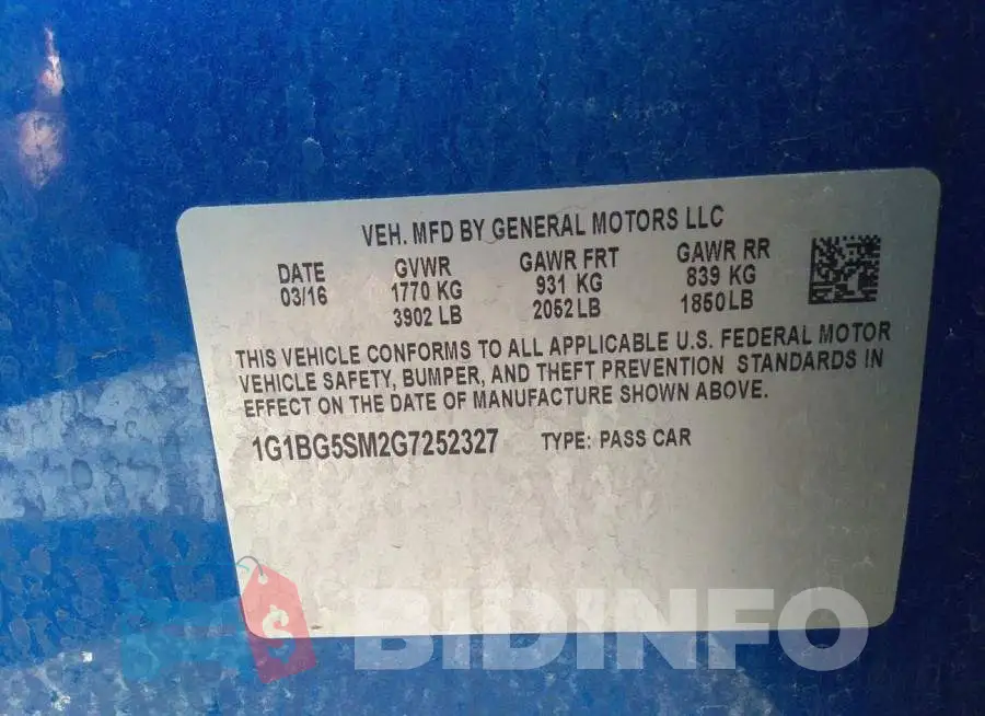 1G1BG5SM2G7252327 Photo# 9