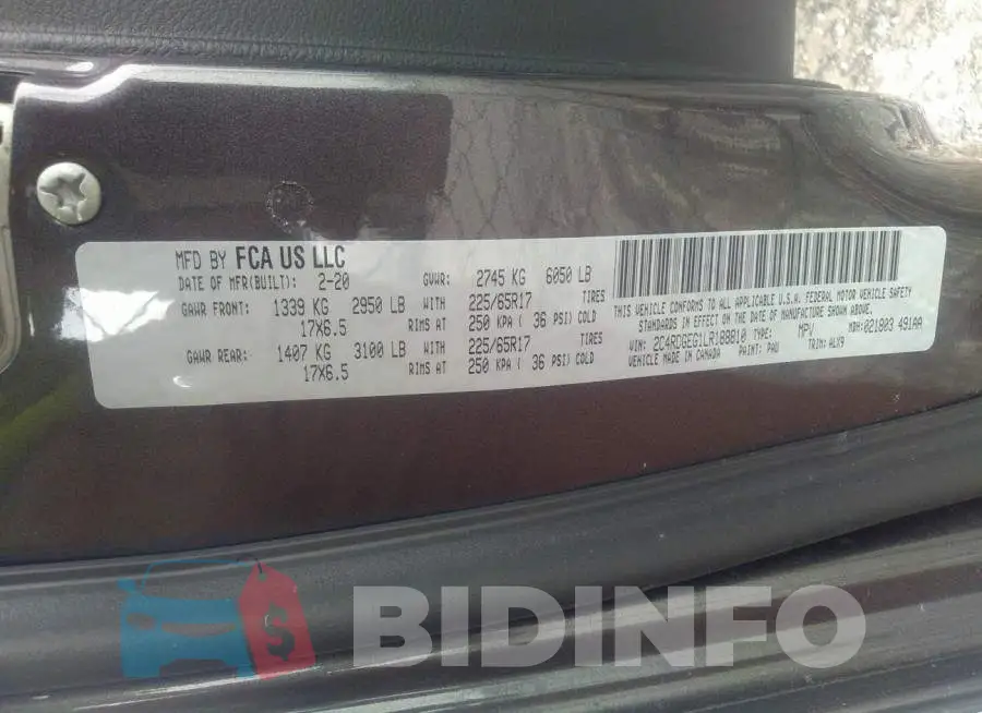 2C4RDGEG1LR188810 Photo# 9