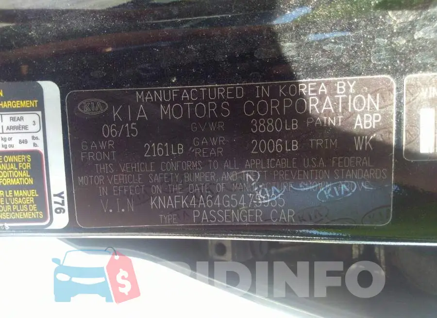 KNAFK4A64G5475935 Photo# 9