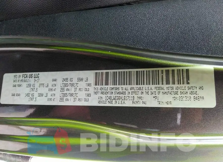 1C4BJWEG6HL617119 Photo# 9