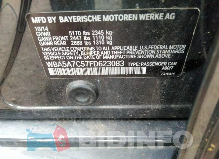 WBA5A7C57FD623083 Photo# 9