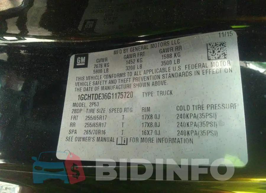 1GCHTDE36G1175720 Photo# 9