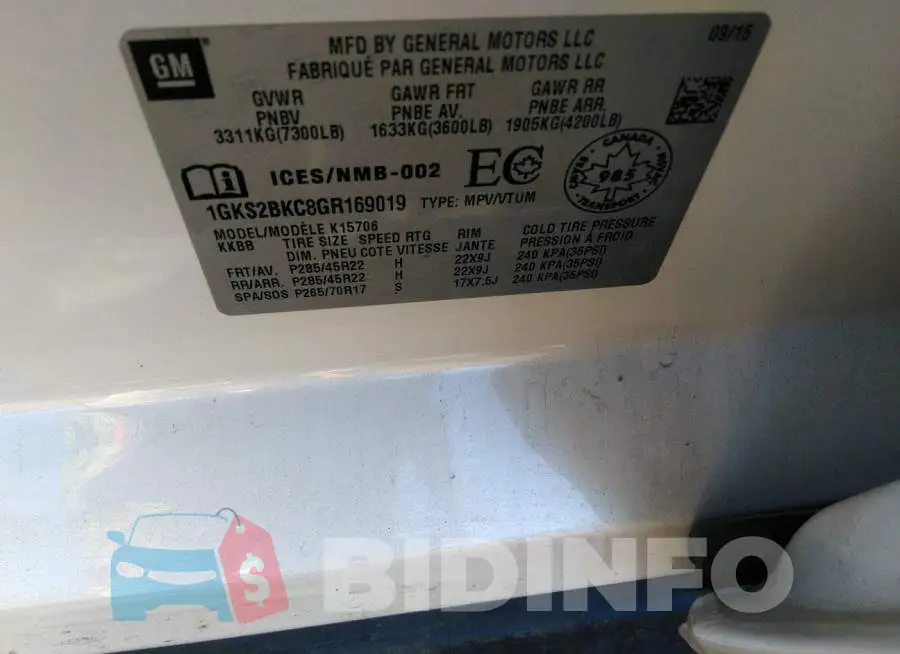1GKS2BKC8GR169019 Photo# 9