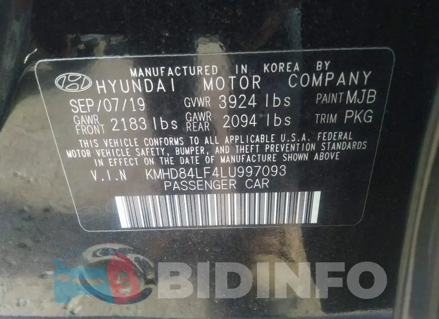 KMHD84LF4LU997093 Photo# 9