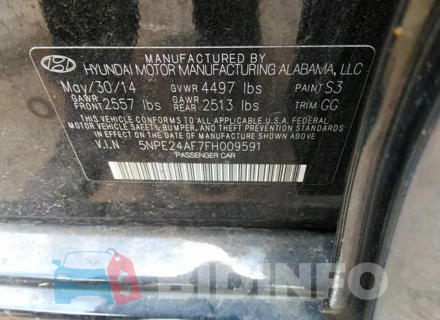5NPE24AF7FH009591 Photo# 9