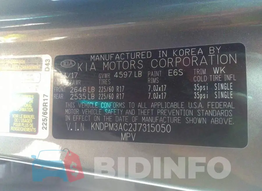 KNDPM3AC2J7315050 Photo# 9