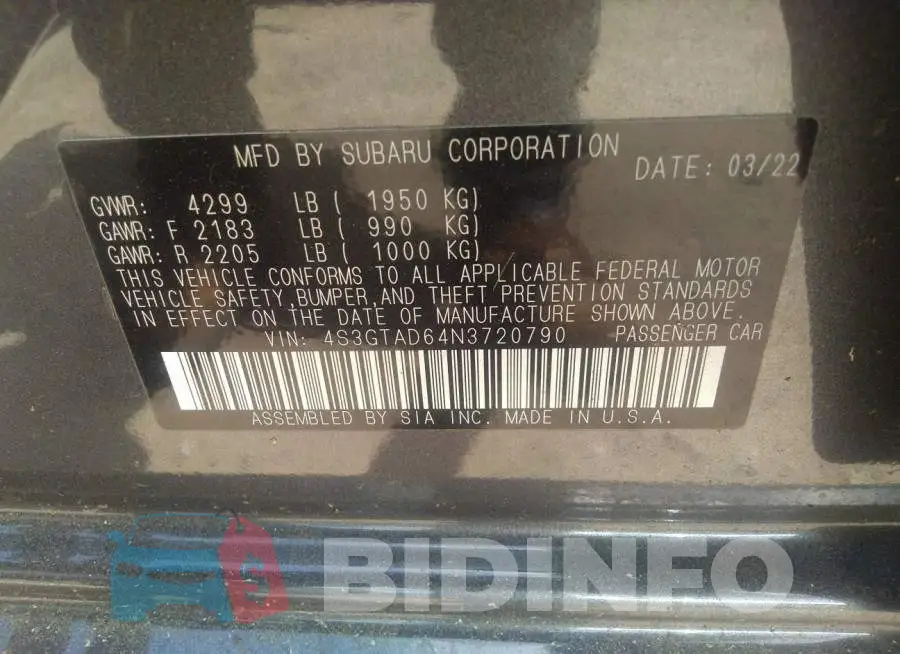 4S3GTAD64N3720790 Photo# 9