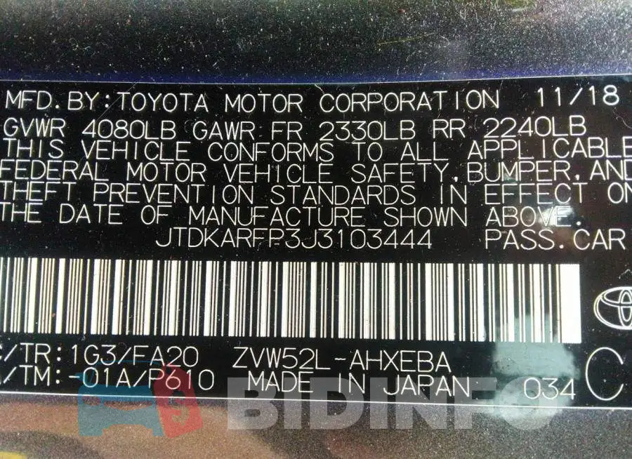 JTDKARFP3J3103444 Photo# 9