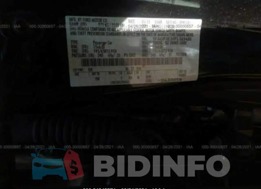 1FADP3E20FL322420 Photo# 9