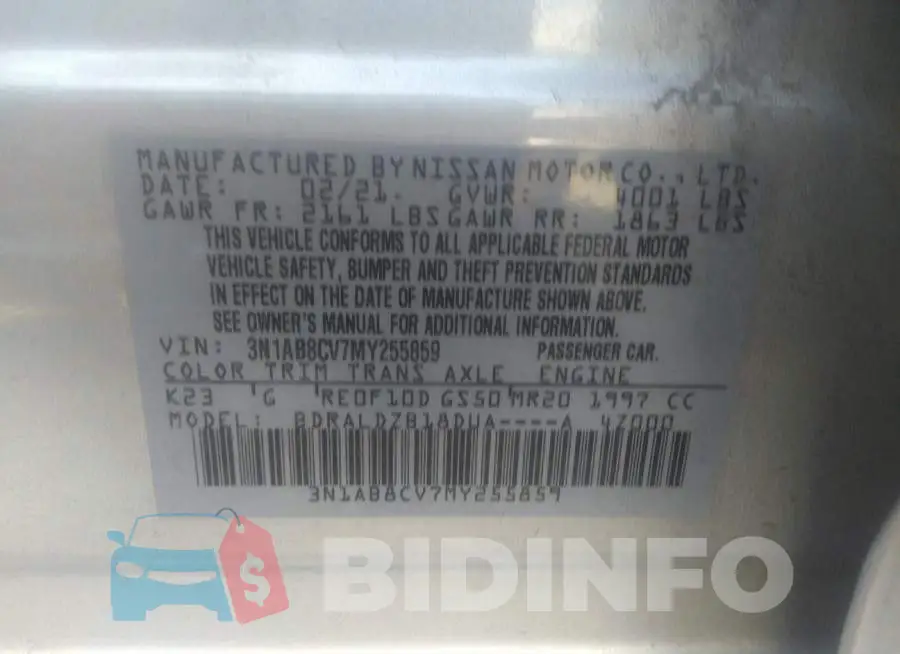 3N1AB8CV7MY255859 Photo# 9