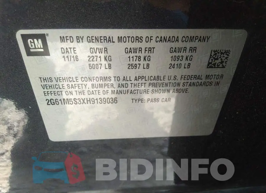 2G61M5S3XH9139036 Photo# 9