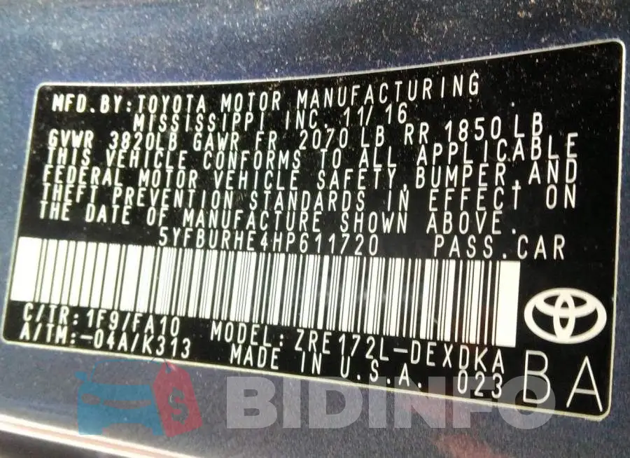 5YFBURHE4HP611720 Photo# 9