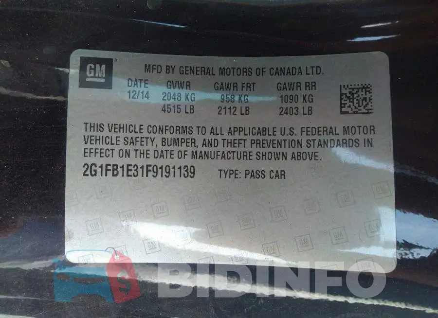 2G1FB1E31F9191139 Photo# 9