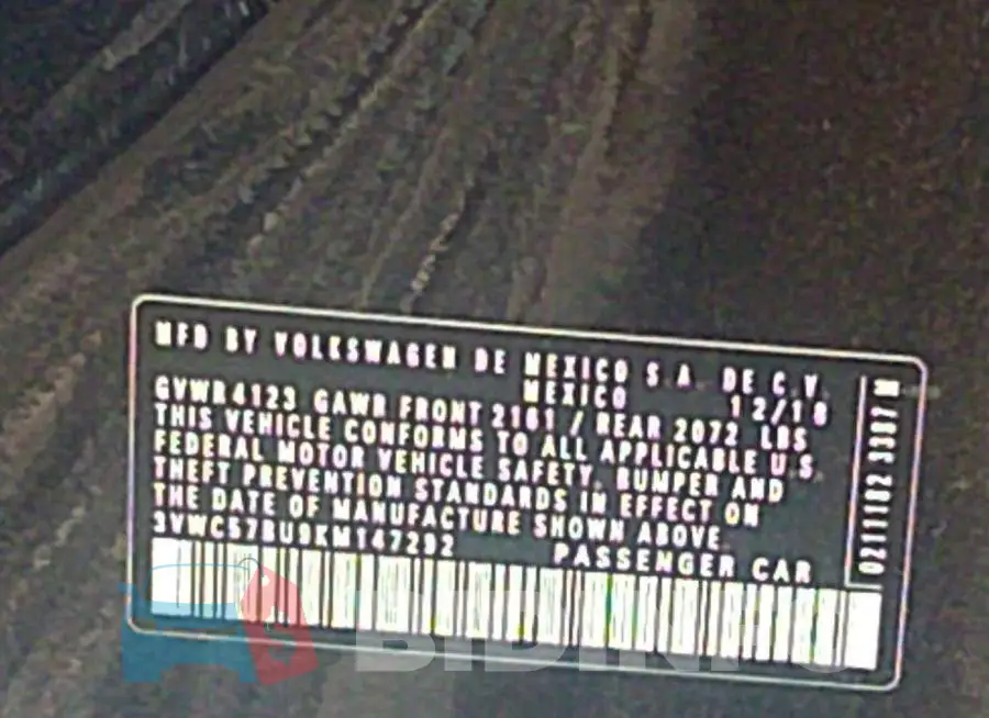 3VWC57BU9KM147292 Photo# 9