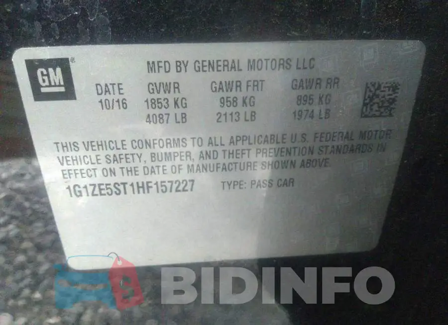 1G1ZE5ST1HF157227 Photo# 9