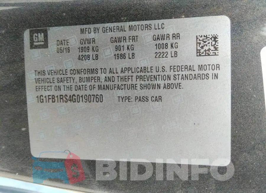 1G1FB1RS4G0190760 Photo# 9