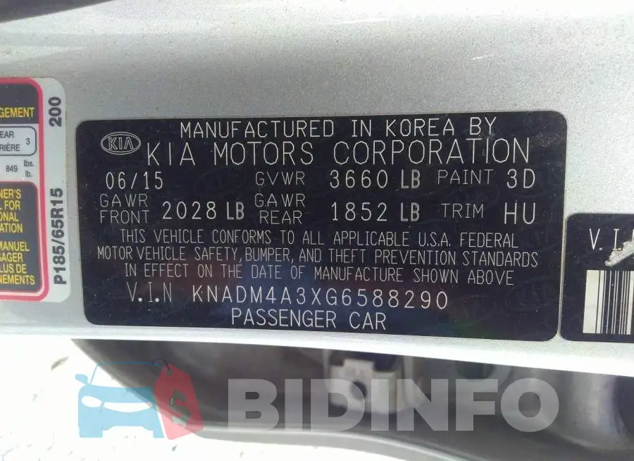KNADM4A3XG6588290 Photo# 9