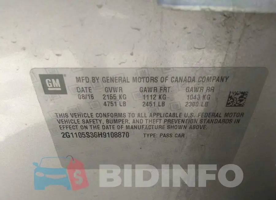2G1105S36H9108870 Photo# 9