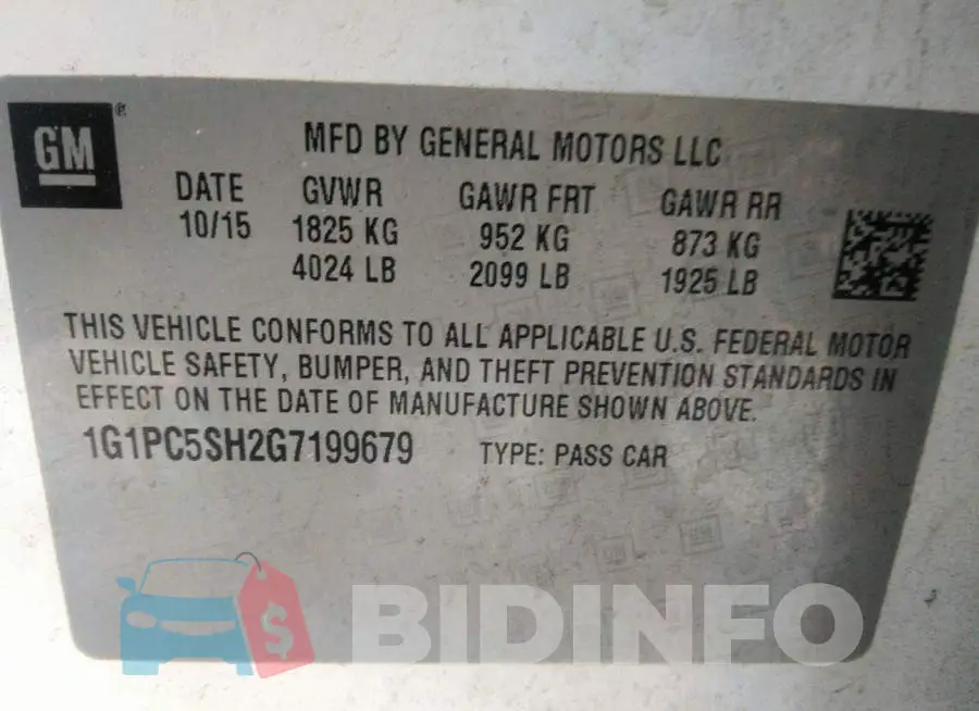 1G1PC5SH2G7199679 Photo# 9